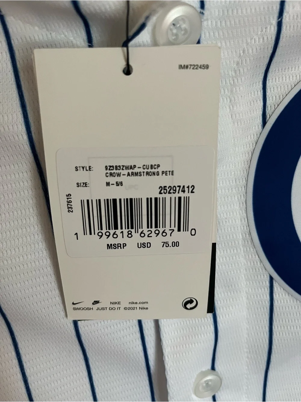 Pete Crow Armstrong Chicago Cubs Nike MLB YOUTH Jersey 5/6